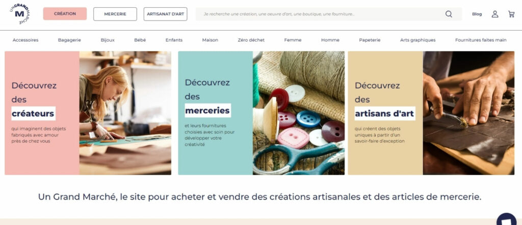 Un grand marché, marketplace pour artisan et créateur