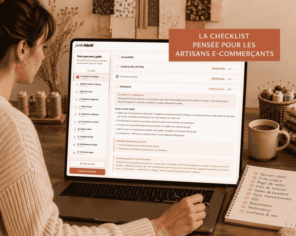 Checklist e-commerce pour créatrice